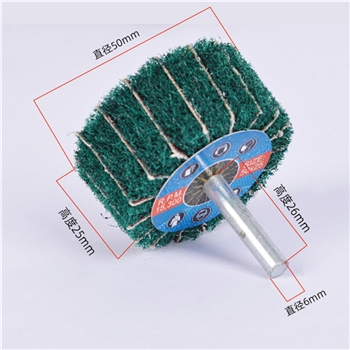 6MM柄百洁布夹砂磨头不锈钢抛光拉丝轮打磨轮尼龙纤维飞翼轮红80*25*6夹砂（50个起批）